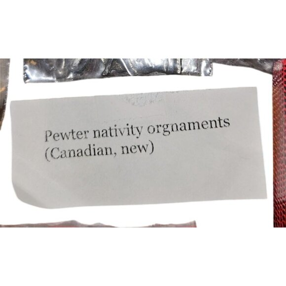 5pc Vintage Ornaments Nativity Pewter Handmade Artisan Signed New - Picture 4 of 12